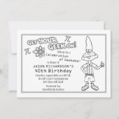 Geek Nerd Thème 40e anniversaire Invitation (Devant)