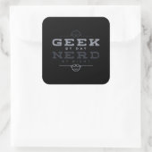 Geek op dag Nerd op nacht Vierkante Sticker (Tas)