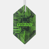 Geek Out Aangepaste PCB Groene Elektronische Circu Glas Ornament (Voorkant Rechts)