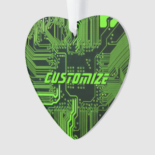 Geek Out Aangepaste PCB Groene Elektronische Circu Ornament