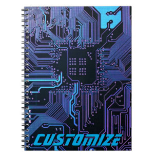 Geek Out Custom PCB Blauw Elektronische Circuit Bo Notitieboek