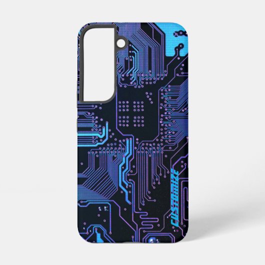 Geek Out Custom PCB Blauw Elektronische Circuit Bo Samsung Galaxy Hoesje (Achterkant)