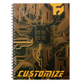 Geek Out Custom PCB Sinaasappel Circuit Board Notitieboek (Voorkant)