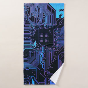 Geek Out Nerd PCB Blauwe Elektronische Circuit Boa Badhanddoek