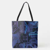 Geek Out Nerd PCB Blauwe Elektronische Circuit Boa Draagtas (Voorkant)