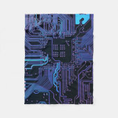 Geek Out Nerd PCB Blauwe Elektronische Circuit Boa Fleece Deken (Voorkant)