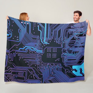 Geek Out Nerd PCB Blauwe Elektronische Circuit Boa Fleece Deken