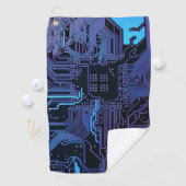 Geek Out Nerd PCB Blauwe Elektronische Circuit Boa Golfhanddoek (Insitu)