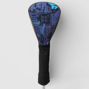 Geek Out Nerd PCB Blauwe Elektronische Circuit Boa Golfheadcover