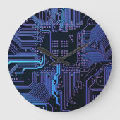 Geek Out Nerd PCB Blauwe Elektronische Circuit Boa Grote Klok (Voorkant)