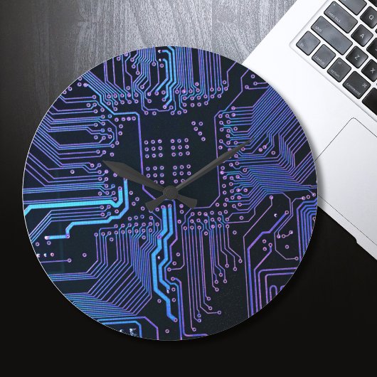 Geek Out Nerd PCB Blauwe Elektronische Circuit Boa Grote Klok