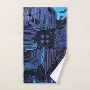 Geek Out Nerd PCB Blauwe Elektronische Circuit Boa Handdoek