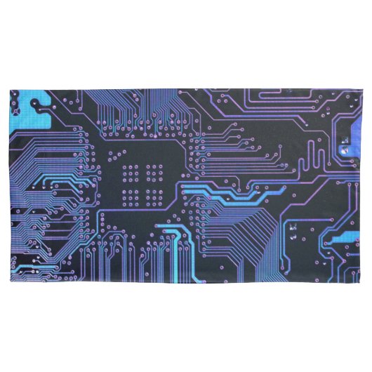 Geek Out Nerd PCB Blauwe Elektronische Circuit Boa Kussensloop (Voorkant-Links)
