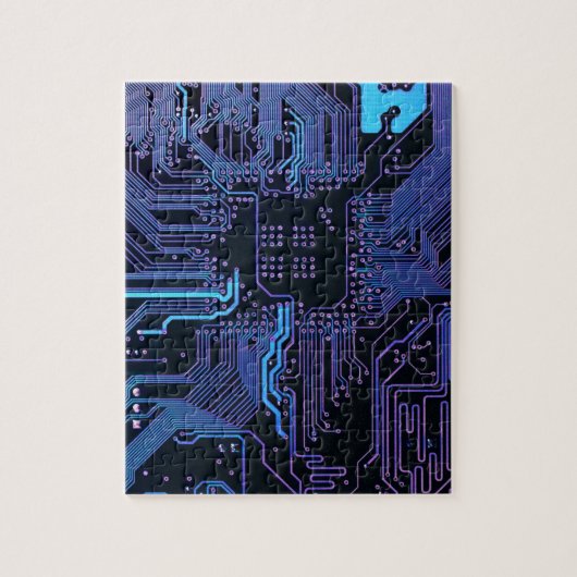 Geek Out Nerd PCB Blauwe Elektronische Circuit Boa Legpuzzel (Verticaal)