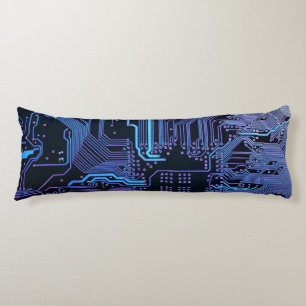 Geek Out Nerd PCB Blauwe Elektronische Circuit Boa Lichaamskussen
