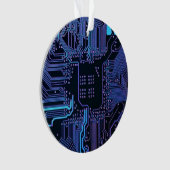 Geek Out Nerd PCB Blauwe Elektronische Circuit Boa Ornament (voorkant)