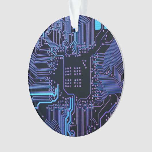 Geek Out Nerd PCB Blauwe Elektronische Circuit Boa Ornament (voorkant)