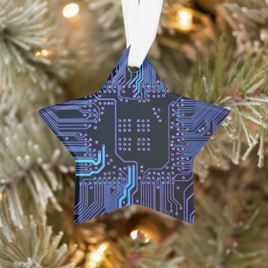 Geek Out Nerd PCB Blauwe Elektronische Circuit Boa Ornament (Boom)