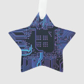 Geek Out Nerd PCB Blauwe Elektronische Circuit Boa Ornament (achterkant)