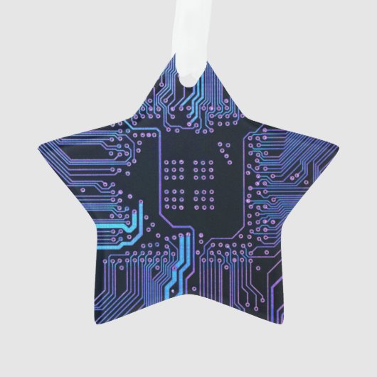Geek Out Nerd PCB Blauwe Elektronische Circuit Boa Ornament (achterkant)