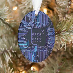 Geek Out Nerd PCB Blauwe Elektronische Circuit Boa Ornament