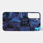 Geek Out Nerd PCB Blauwe Elektronische Circuit Boa Samsung Galaxy Hoesje (Achterkant horizontaal)