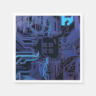 Geek Out Nerd PCB Blauwe Elektronische Circuit Boa Servet