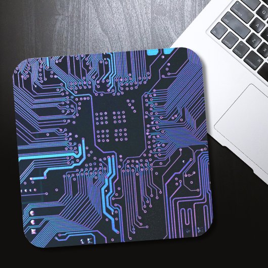 Geek Out Nerd PCB Blauwe Elektronische Circuit Boa Vierkante Sticker