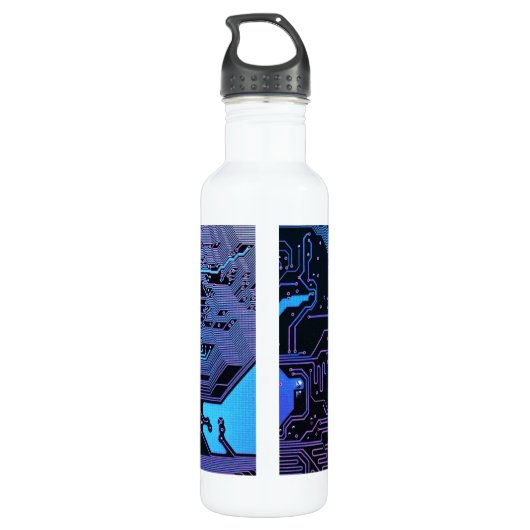 Geek Out Nerd PCB Blauwe Elektronische Circuit Boa Waterfles (Achterkant)