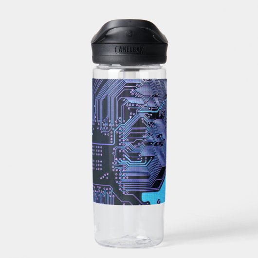 Geek Out Nerd PCB Blauwe Elektronische Circuit Boa Waterfles (Achterkant)