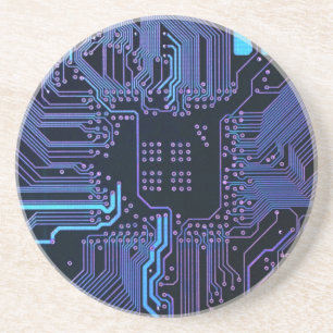 Geek Out Nerd PCB Blauwe Elektronische Circuit Boa Zandsteen Onderzetter