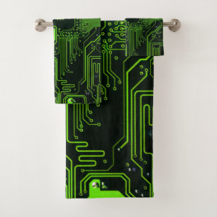 Geek Out Nerd PCB Groene Elektronische Circuit Boa Bad Handdoek