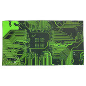 Geek Out Nerd PCB Groene Elektronische Circuit Boa Kussensloop (Voorkant-Rechts)