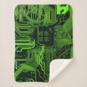 Geek Out Nerd PCB Groene Elektronische Circuit Boa Sherpa Deken (Voorkant)