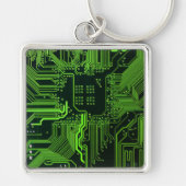Geek Out Nerd PCB Groene Elektronische Circuit Boa Sleutelhanger (Voorkant)
