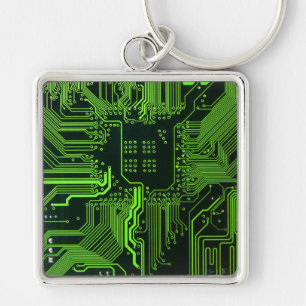 Geek Out Nerd PCB Groene Elektronische Circuit Boa Sleutelhanger