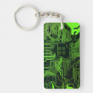 Geek Out Nerd PCB Groene Elektronische Circuit Boa Sleutelhanger