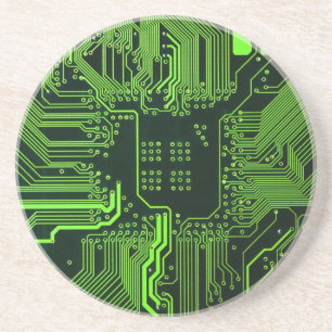 Geek Out Nerd PCB Groene Elektronische Circuit Boa Zandsteen Onderzetter