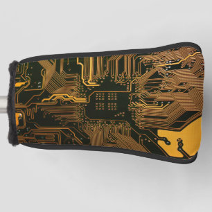 Geek Out Nerd PCB Sinaasappel Electronic Circuit B Golfheadcover