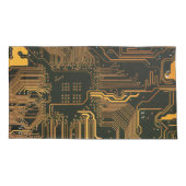 Geek Out Nerd PCB Sinaasappel Electronic Circuit B Kussensloop (Achterkant-Links)