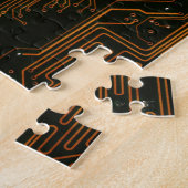 Geek Out Nerd PCB Sinaasappel Electronic Circuit B Legpuzzel (Zijkant)