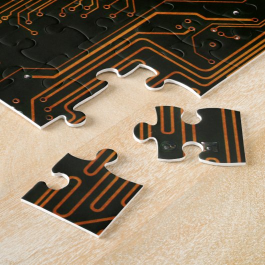 Geek Out Nerd PCB Sinaasappel Electronic Circuit B Legpuzzel (Zijkant)