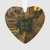 Geek Out Nerd PCB Sinaasappel Electronic Circuit B Ornament (voorkant)