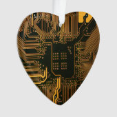 Geek Out Nerd PCB Sinaasappel Electronic Circuit B Ornament (voorkant)