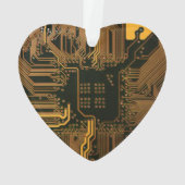 Geek Out Nerd PCB Sinaasappel Electronic Circuit B Ornament (achterkant)