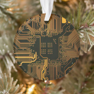 Geek Out Nerd PCB Sinaasappel Electronic Circuit B Ornament