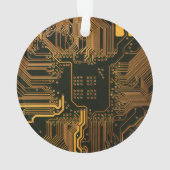 Geek Out Nerd PCB Sinaasappel Electronic Circuit B Ornament (achterkant)