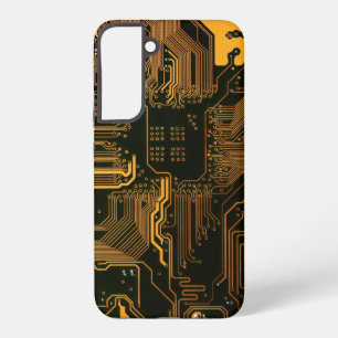 Geek Out Nerd PCB Sinaasappel Electronic Circuit B Samsung Galaxy Hoesje