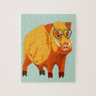 Geek Pig Funny Boar Wild Animal Legpuzzel