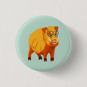Geek Pig Funny Nerdy Ronde Button 3,2 Cm